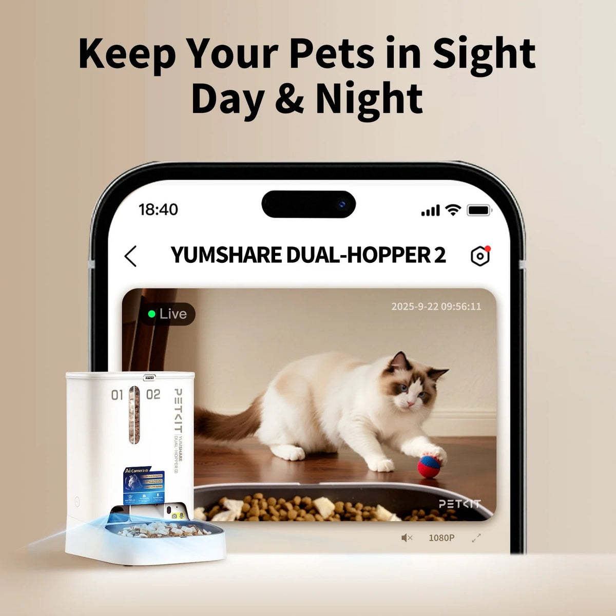 YumShare Dual-hopper 2 Automatic Feeder with Camera-1